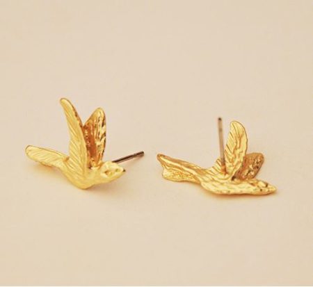 3D Golden Dove Fashion Earrings
