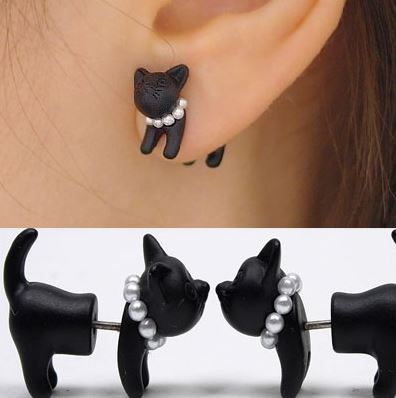 3D Jeweled Kitty Cat Ear Cuffs