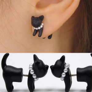 3D Jeweled Kitty Cat Ear Cuff (Single)
