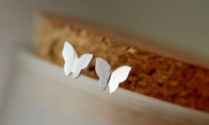 925 Silver Flying Butterfly Earrings