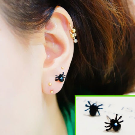 Black Spider Fashion Earrings