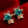 Blue Crystal Goldfish Fashion Earrings