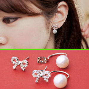 Bow and Pearl Wrapping Ear Cuff