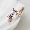 Bow and Round Rhinestone Wrapping Finger Cuff Ring (Adjustable Band)
