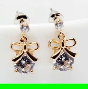 Bow on Diamond Rhinestone Earrings