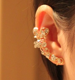 Butterfly and Blossom Wrapping Ear Single Cuff