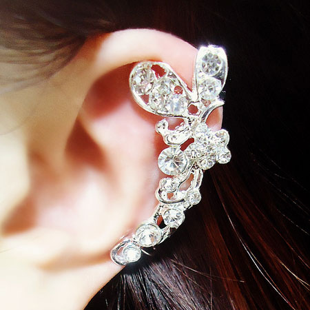 Butterfly and Blossom Wrapping Ear Cuff