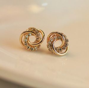 Circle in Circle Rhinestone Earrings