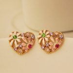 Colorful Flower Heart Earrings