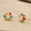 Colorful Flower Rhinestone Earrings