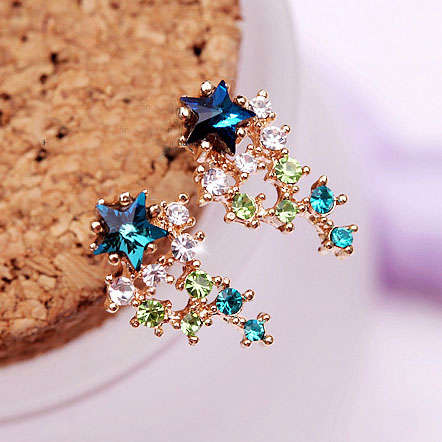 Colorful Meteor Shower Rhinestone Earrings - LilyFair Jewelry