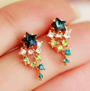 Colorful Meteor Shower Rhinestone Earrings