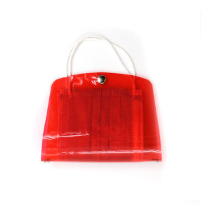 Colorful Transparent Face Mask Carry Purse-red