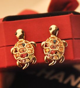 Colorful Turtle Rhinestone Earrings