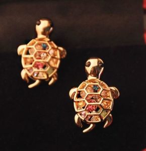 Colorful Turtle Rhinestone Fashion Earrings