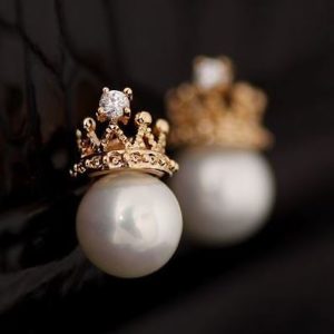 Crowned Pearl Statement Earrings