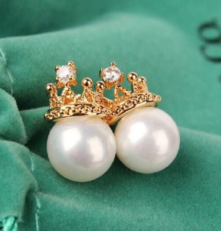 Crowned Pearl Statement Earrings