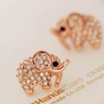 Cutie Elephant Full Rhinestone Fashion Earrings