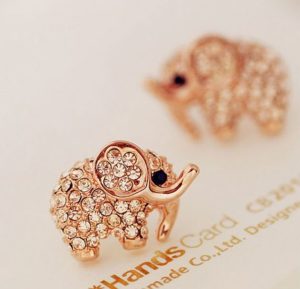 Cutie Elephant Full Rhinestone Fashion Earrings