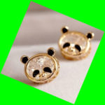 Cute Pandas Rhinestone Statement Earrings