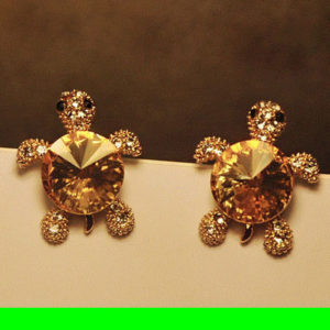 Cutie Turtle Full Rhinestone Earrings