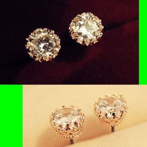 Diamond Crown Trimmed Rhinestone Earrings