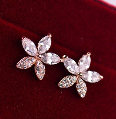 Diamond Flower Shower Rhinestone Earrings