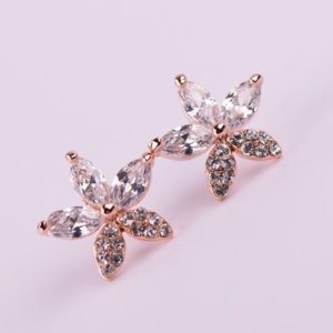 Diamond Flower Shower Rhinestone Earrings