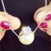 Diamond Ring on Pearl Ball Fashion Necklace-1