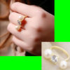 Diamond an Pearl Finger Cuff Ring (Adjustable Band)