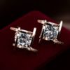 Diamond in Grid Rhinestone Earrings