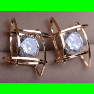 Diamond in Square Rhinestone Earrings