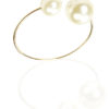 Double Pearl Statement Collar Necklace (Gold Band)