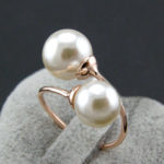 Double Pearl Wrapping Finger Cuff Ring (Adjustable)