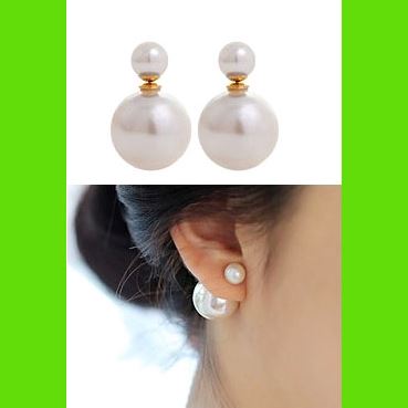 Double Pearls Wrapping Ear Cuffs (Reversible Wearing)