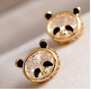 Cute Panda Rhinestone Fashion Earrings