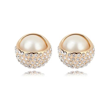 Sparkly Pearl Beauty Rhinestone Earrings | LilyFair Jewelry