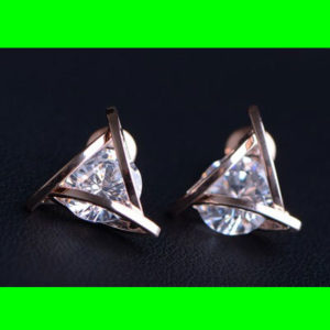 Diamond in Triangle Rhinestone Earrings