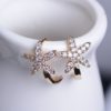 Starfish Rhinestone Mini Hoop Earrings