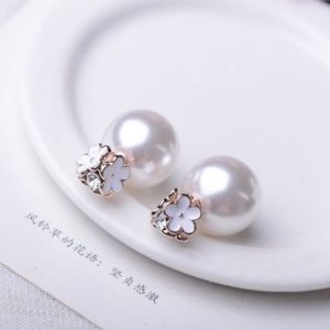 Pearl on Flower Bouquet Statement Earrings (Reversible Wearing)