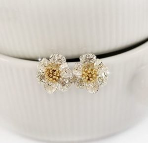 Silver Daisy Flower Fashion Earrings