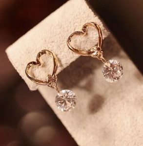 Diamond and Heart Fashion Earrings