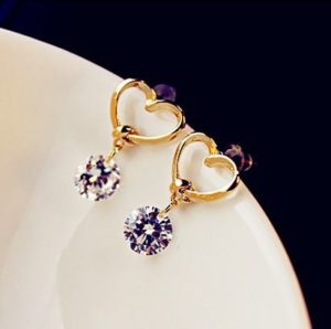 Diamond and Heart Fashion Earrings