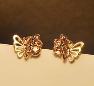 3D Butterfly Rhinestone Earrings