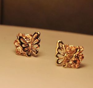 3D Butterfly Rhinestone Earrings