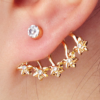 Cherry Blossom Diamond Single Ear Cuff (Gold)