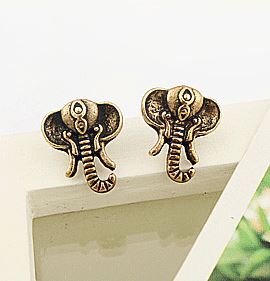 Elephant Vintage Fashion Earrings (Antique Bronze)