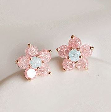 Eye Candy Colorful Rhinestone Earrings (Pink)