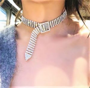 Fashion Belt Full Rhinestone Choker Necklace/Bracelet