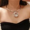Fashion Diamond Statement Choker Necklace